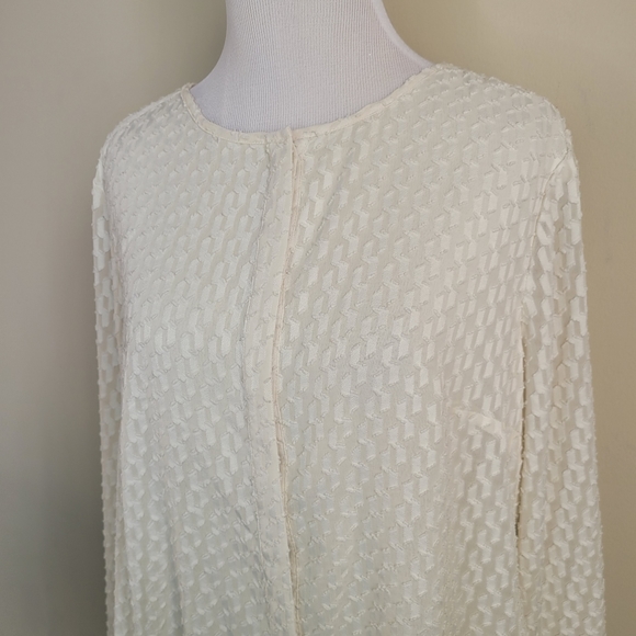 Talbots cream textured button down blouse - Picture 2 of 9